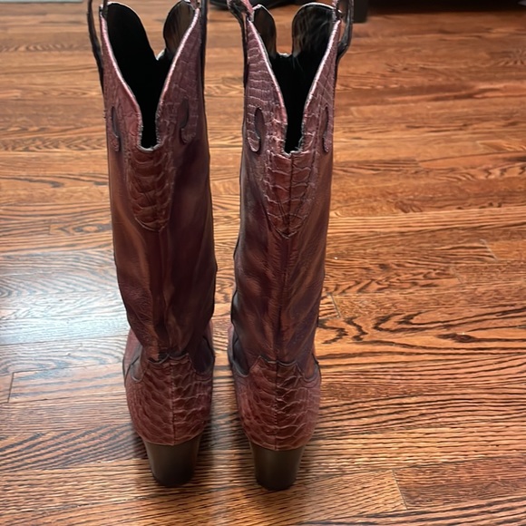 Vintage cowboy boots. Size 38.Made in Italy. Beautiful rose colour & skins. - Picture 5 of 14